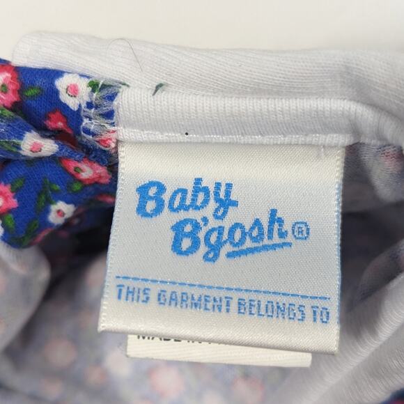 Vtg Baby B'gosh Romper Baby Girls Sz 3-6m Blue Floral 90s Bubble Jumpsuit - Picture 5 of 6